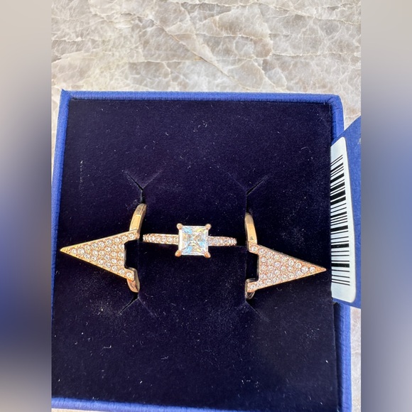 BEAUTIFUL NWT/NIB SWAROVSKI ROSE GOLD CRYSTAL RING SET  52 (5 3/4) & 55 (6 3/4) - Picture 5 of 5